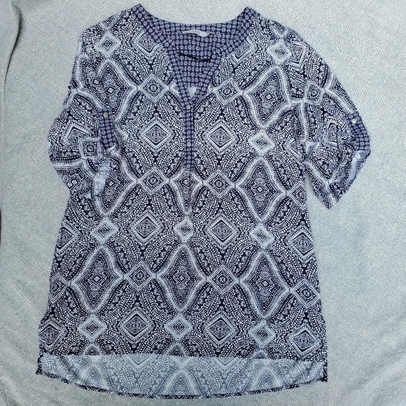 Dalia Blue and White Print Tunic Medium - Picture 3 of 14